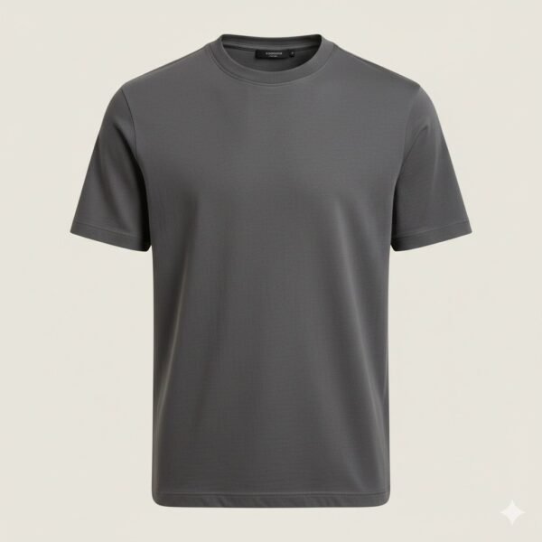Men’s Charcoal Grey Plain Cotton T-Shirt – Classic Round Neck Half Sleeve Casual Wear